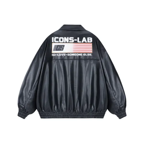 ICONS Lab Leather Jackets Unisex Black