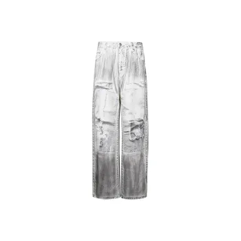 FREO3N Jeans Unisex Gray White