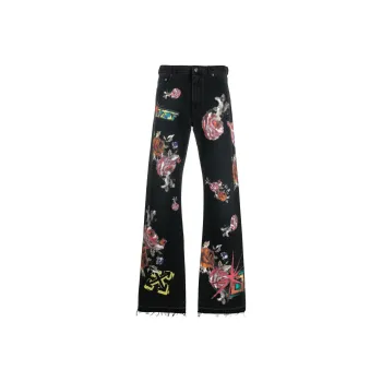 OFF-WHITE Arrows-motif Floral Print Jeans
