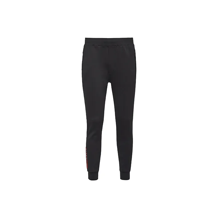 PRADA SS21 Knitted Sports Pants Men's Black-0