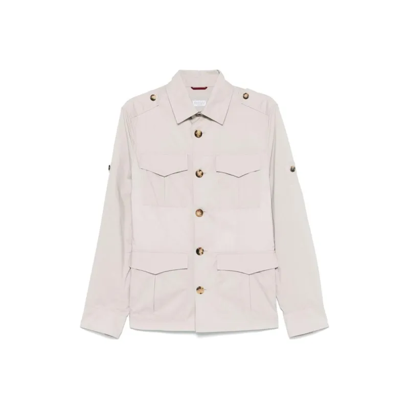 Brunello Cucinelli Long Sleeved Buttoned Shirt Jacket-0