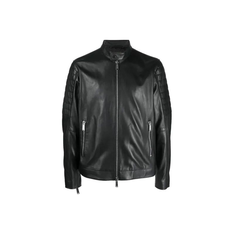 DSQUARED 2 Leather Jackets Men Black-0