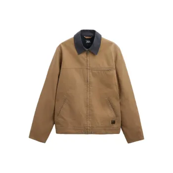 ZARA Puffer Jackets Men Khaki