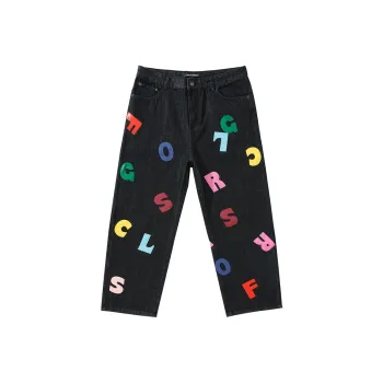 GOLFCROSS Straight Thickened Jeans Unisex