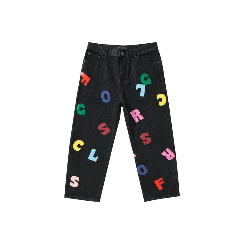 GOLFCROSS Straight Thickened Jeans Unisex-0