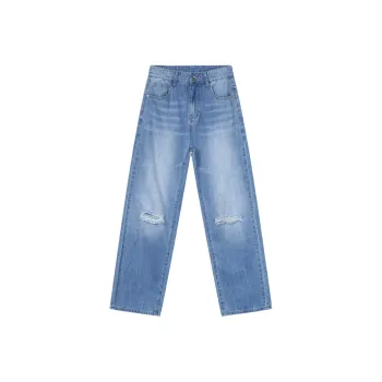 Voguo Relay Straight Fit Mid-Rise Jeans Unisex Light Blue
