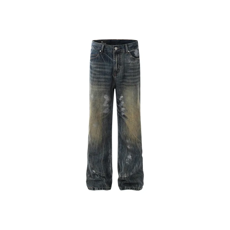 YINLEI Jeans Unisex Vintage Blue-0