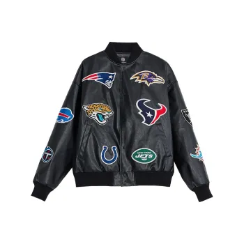 NFL Leather Jackets Unisex Black