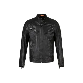 HUGO BOSS SS23 Leather Jacket Men's Black