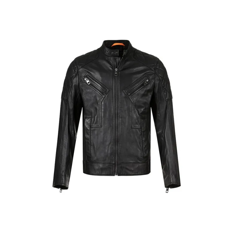 HUGO BOSS SS23 Leather Jacket Men's Black-0