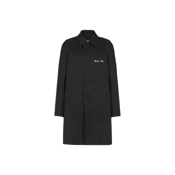 BALMAIN Logo Detailed Single Breasted Coat