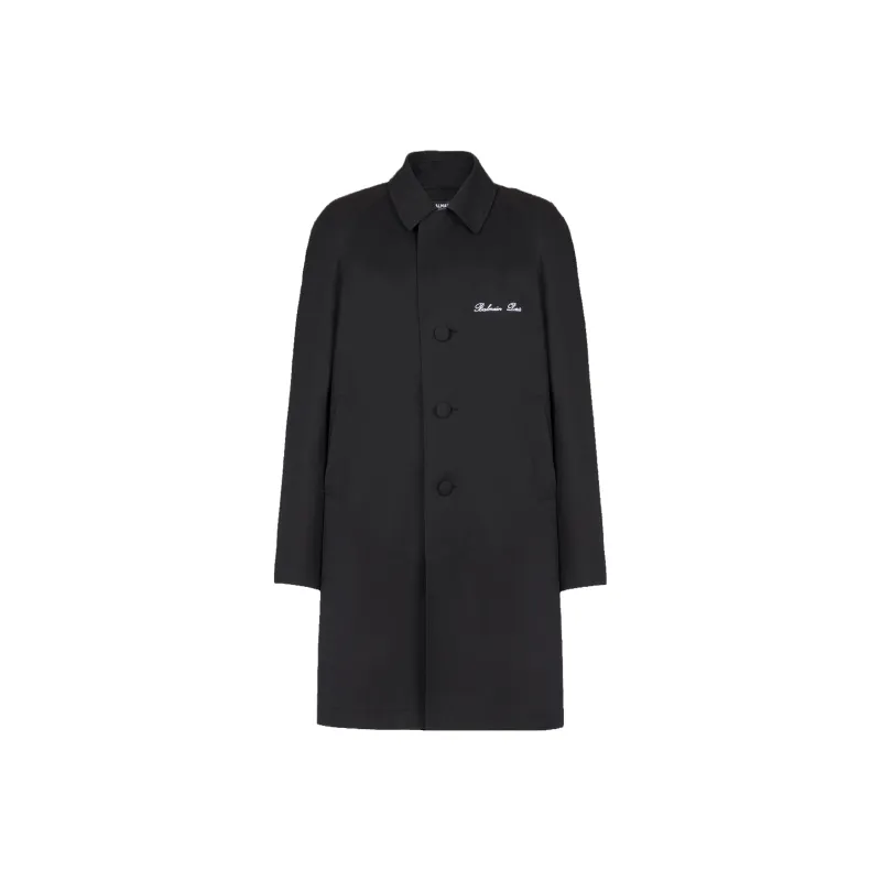 BALMAIN Logo Detailed Single Breasted Coat-0