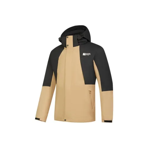 QIAODAN Trench Coat Men's Mushroom Color/black