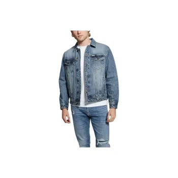 GUESS Embroidered Dean Jacket Jackets Coats Men's Blue