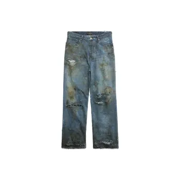 Balenciaga Jeans Loose Fit Style Unisex Blue