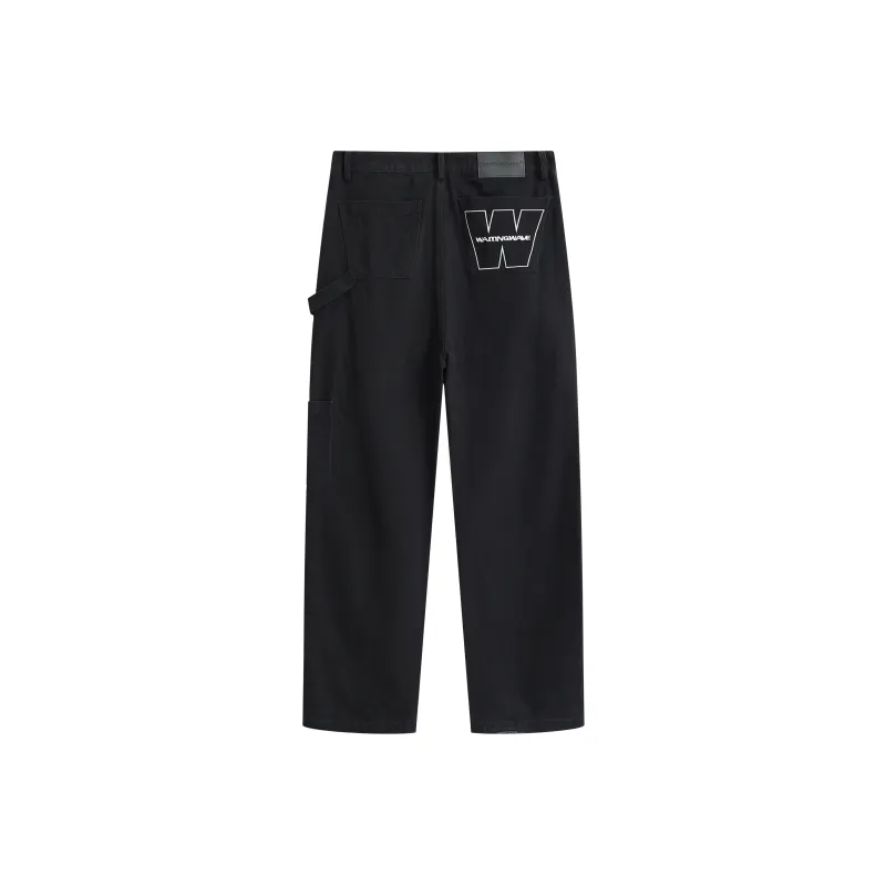 WAITINGWAVE Cargo Pants Unisex Black-0