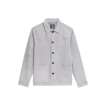 THEORY Leather Jackets Men Ivory