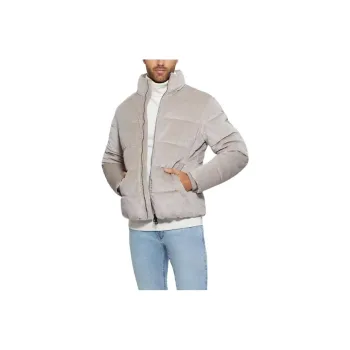 GUESS Signature Puffer Jacket Jackets Coats Men's Gray