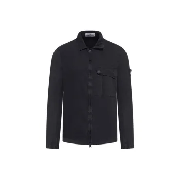 STONE ISLAND Long Sleeved Zip Up Shirt