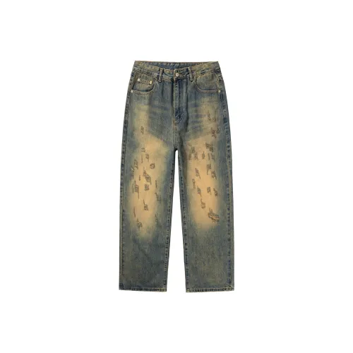 SANTASTIC Jeans Men's Mud Dyed Yellow