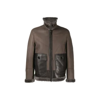 Brioni Shearling Panelled Lambskin Jacket