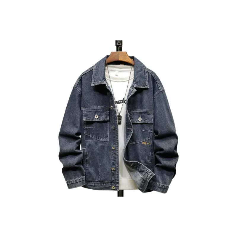 Tonlion Denim Jacket Unisex Blue Gray-0