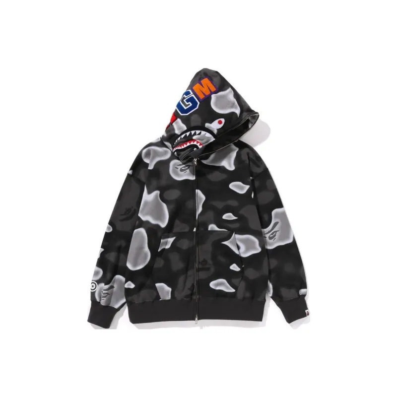 Bape Liquid Camo Shark Relaxed Fit Full Zip Hoodie-0