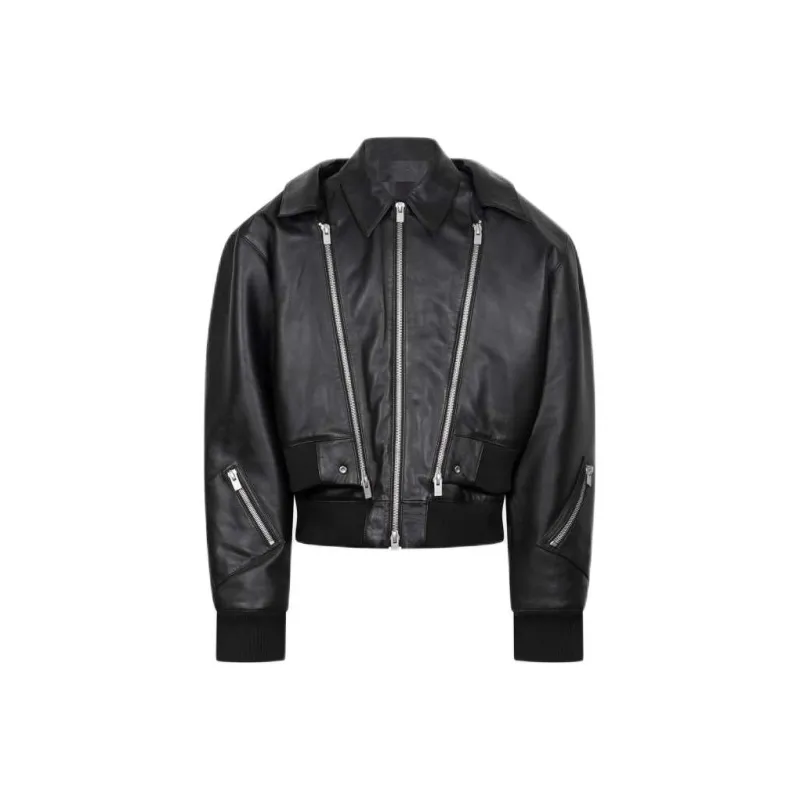 HELIOT EMIL Leather Jacket Unisex Black-0