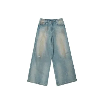 JHYQ Jeans Spring Fall Unisex Blue