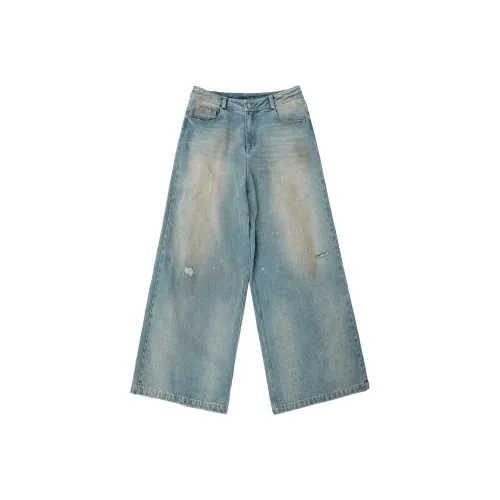 JHYQ Jeans Spring Fall Unisex Blue