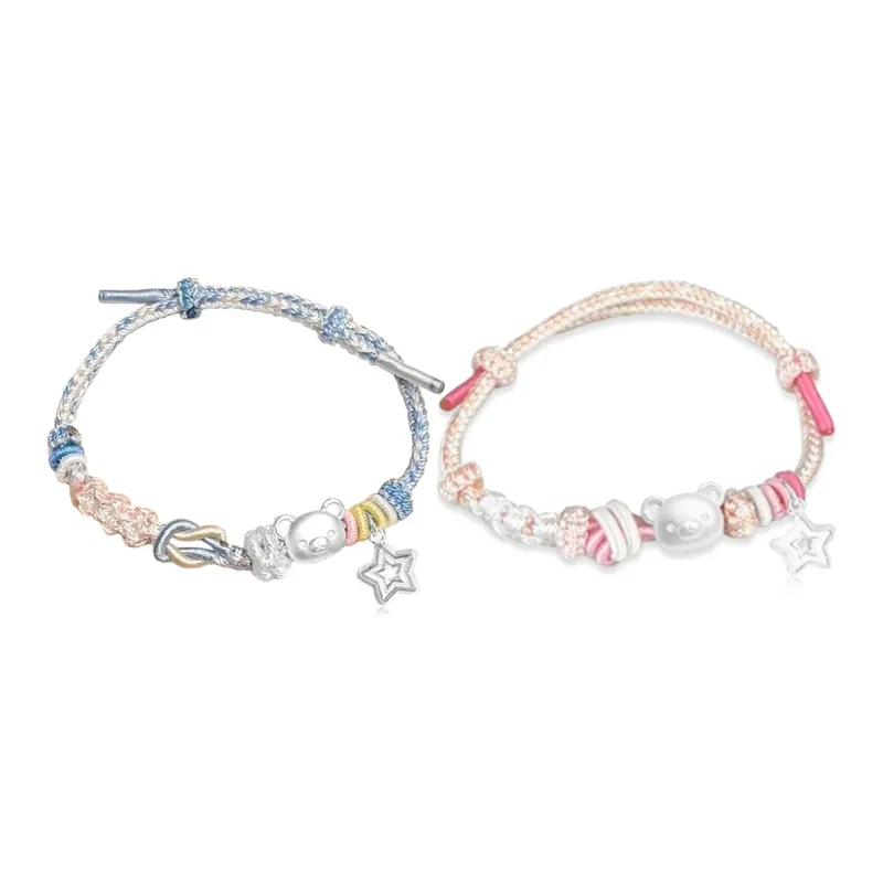 Sterling Silver S999 Fine Silver Material Rope Bracelet Accessory Unisex-6