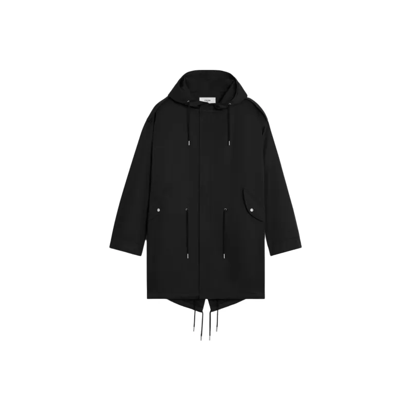 CELINE Long Parka In Technical Cotton-0