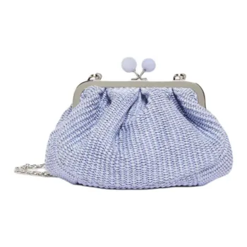 WEEKEND MaxMara Cotton Shoulder Bag Trumpets Women's Light Blue
