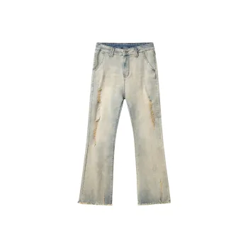 XINYINSU Jeans Unisex Yellow Mud
