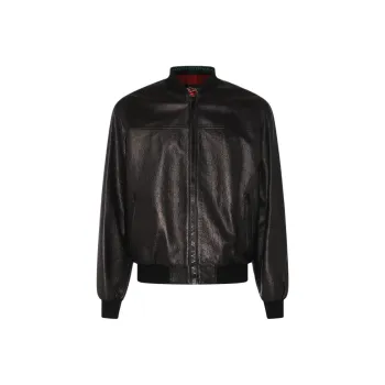 GUCCI Gg Debossed pattern Leather Jacket