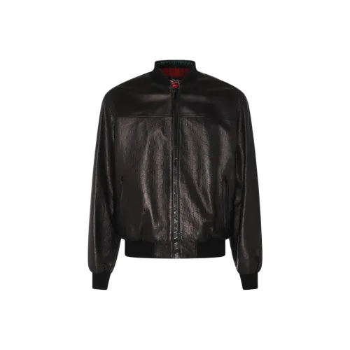 GUCCI Gg Debossed pattern Leather Jacket