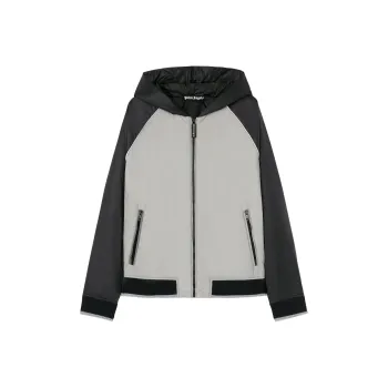 PALM ANGELS Curved Logo Printed Zipped Windbreaker