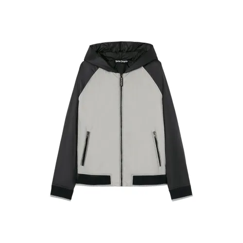 PALM ANGELS Curved Logo Printed Zipped Windbreaker