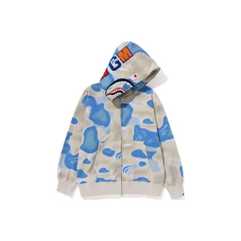 A BATHING APE Liquid Camo Shark Relaxed Fit Full Zip Hoodie