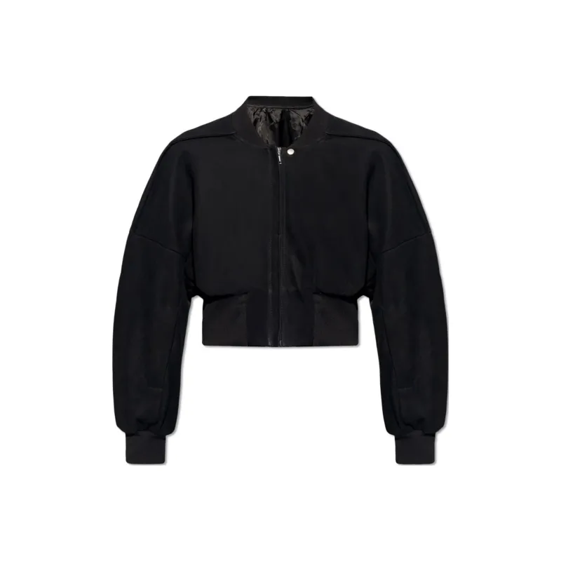 RICK OWENS Flight Leather Cropped Bomber Jacket-0