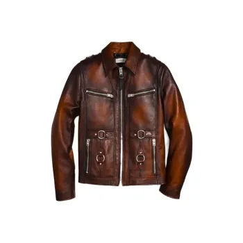 COACH Leather Jackets Men Brown
