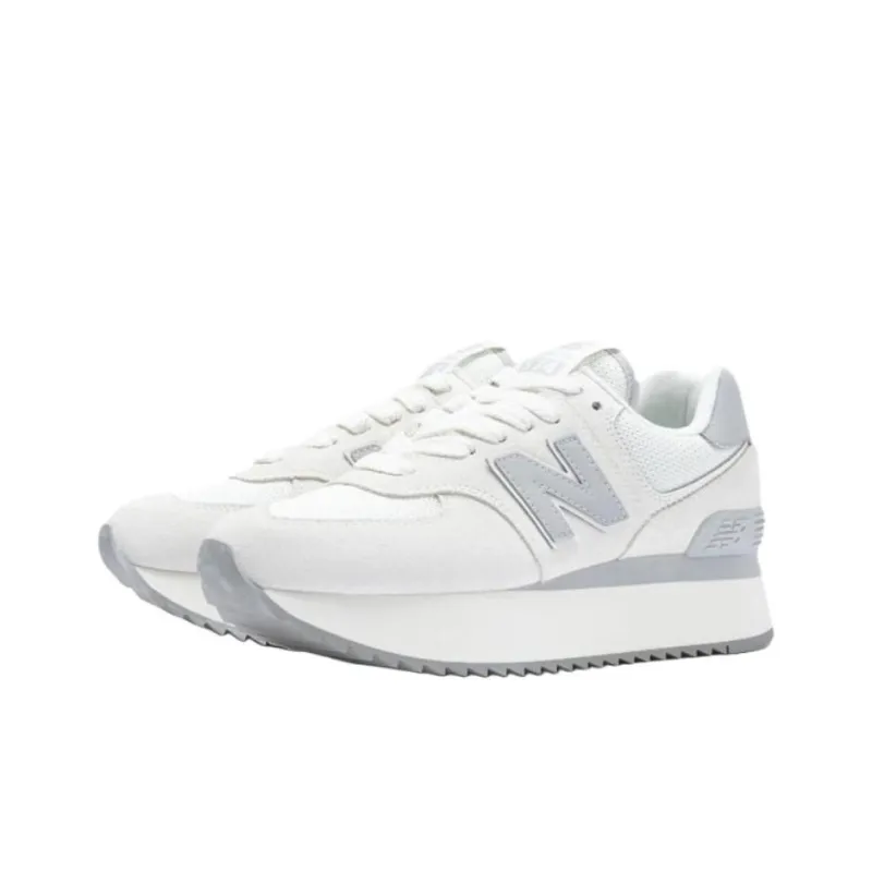 New Balance NB 574 Anti Slip Wear Resistant Low Top Running Shoes Women's White-2