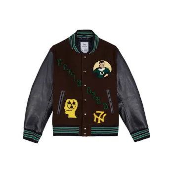 Brain Dead X NEXUS VII X GIMME 5 VARSITY JACKET Jackets Coats Unisex Brown