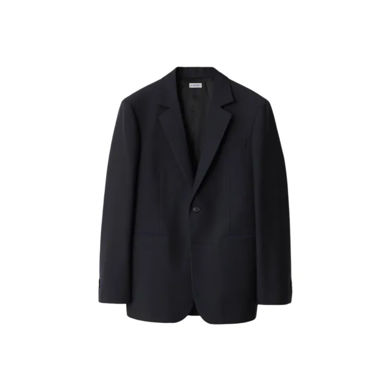 Burberry Wool Tailored Jacket Jackets & Coats Men's Marine Blue-0