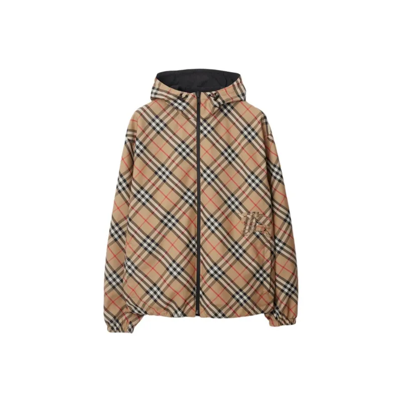 Burberry Reversible Check Pattern Hooded Jacket-0
