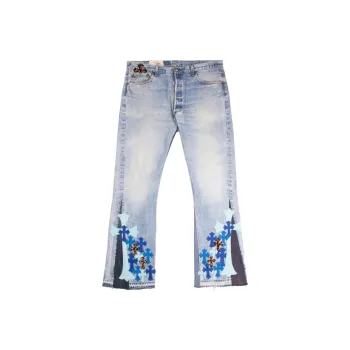 Chrome Hearts Jeans Unisex Denim Blue