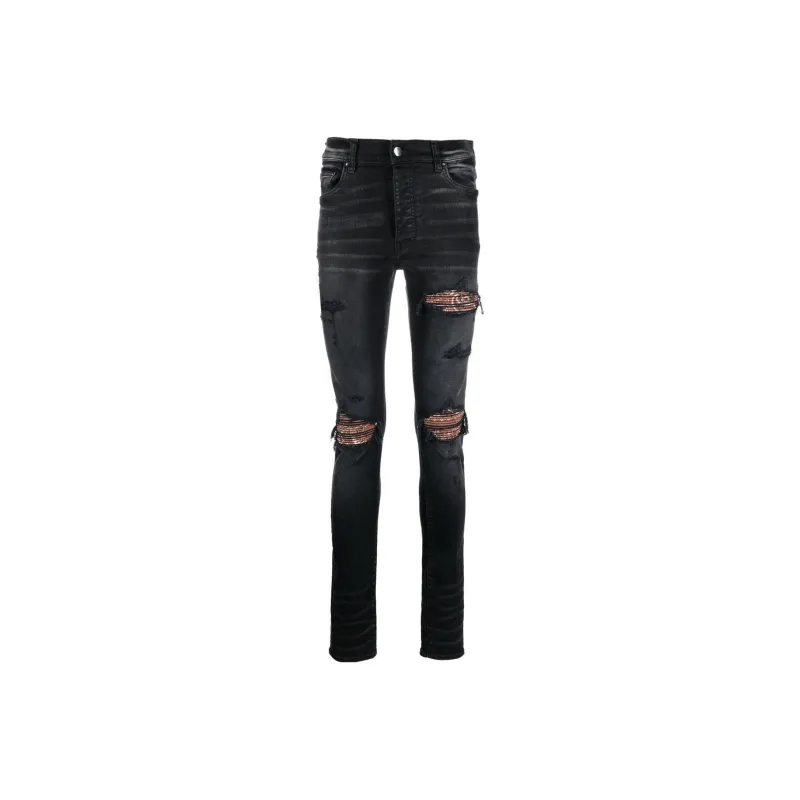 AMIRI MX2 Brown Bandana Jeans-0