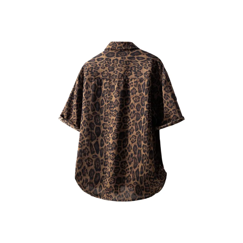 URBAN AUTHENTIC Shirt Matching Set Unisex Leopard Print-3