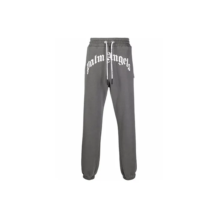 PALM ANGELS Curved Logo Sweatpants-0