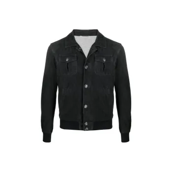 BARBA Leather Shirt Jacket